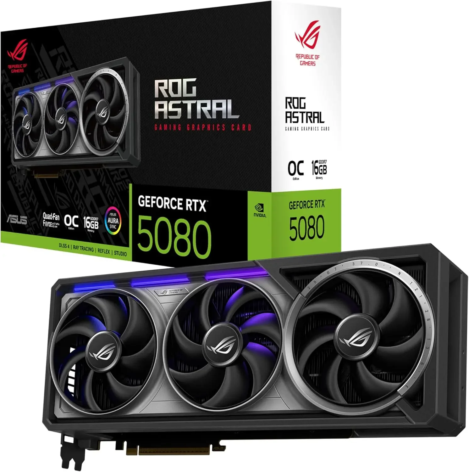 

16GB GDDR7, HDMI®/DP 2.1, 3.8-Slot, 4-Fan Design, Axial-tech Fans, Patented Vapor Chamber, Phase-Change GPU Thermal pad)