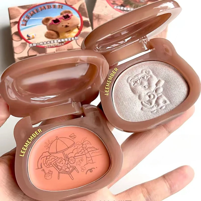 LEEMEMBER Cub Series Water Gloss Powder Blusher Cream Green Apple High Gloss Cream White Boiled Water Long-lasting Cute Makeup