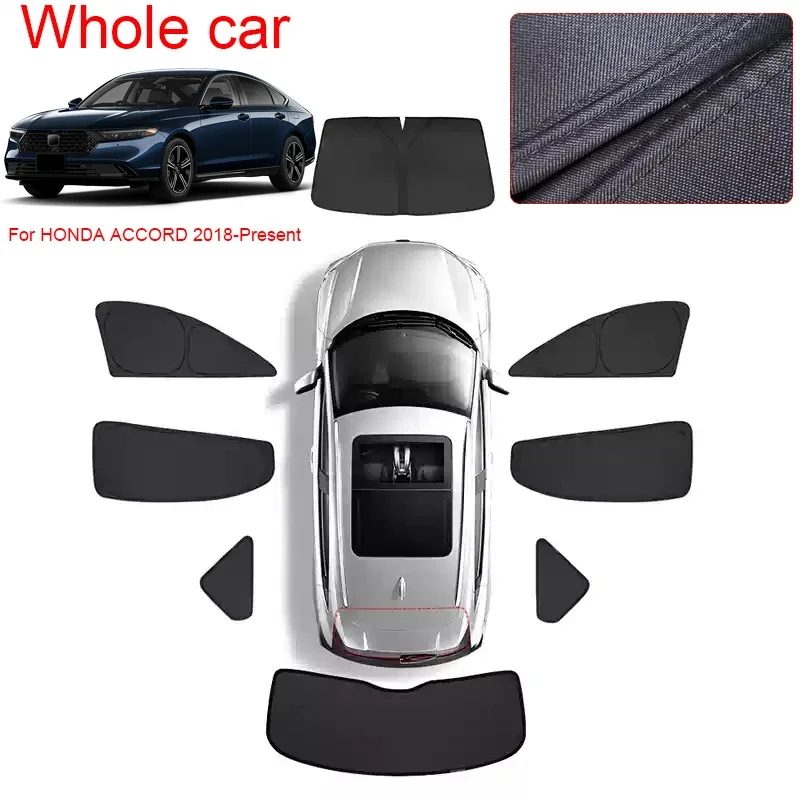 

Car Black Window Privacy Sunshade For HONDA ACCORD 2018-Present Auto UV Block Sun Protection Interior Blackout Cover Accessory