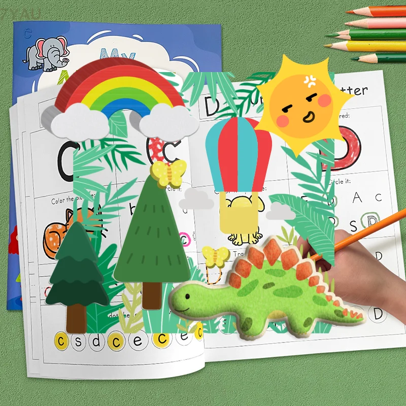 Letters A-Z Alphabet Phonics Practice Workbook Preschool Learning English Language Kindergarten Writing Coloring Book Montessori