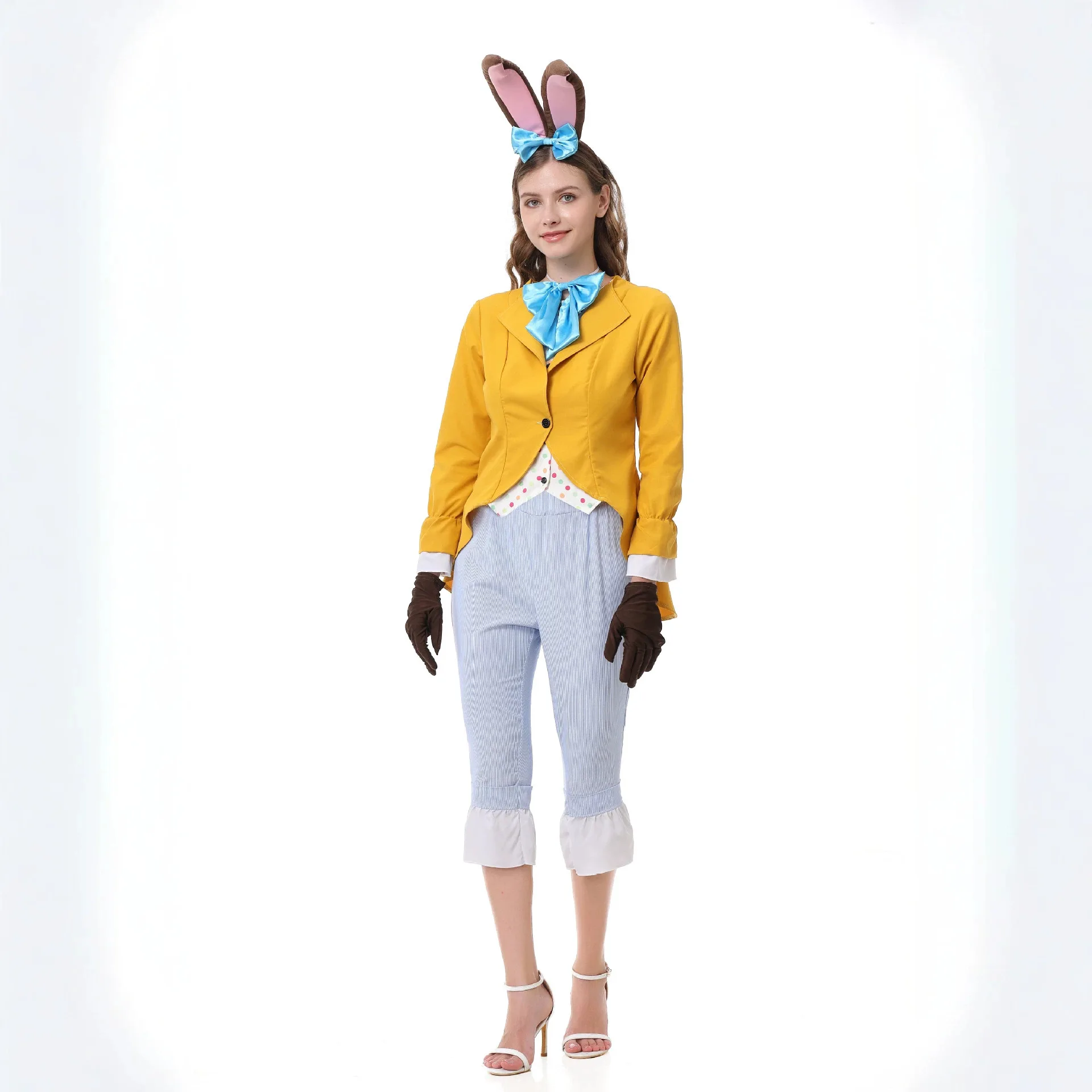 Yellow Rabbit Lady Cosplay Costume March Rabbit Alice in Wonderland Halloween Stage Performance Women's Traditional Chinese C...