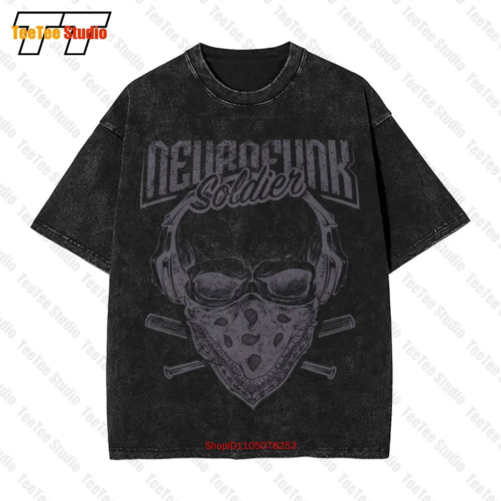 Neurofunk Soldier Graphic Design Vintage Oversized T-Shirt 0YLJ Over Size Man