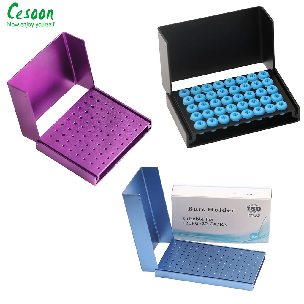 40/76/152 otwory Dental Bur Holder autoklaw Burs organizator pojemnik do dezynfekcji Aluminium blok Case truskawki uchwyt dentysta narzędzie