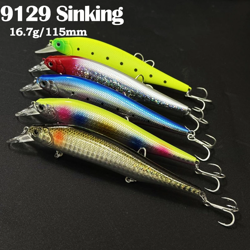 

Long Casting Sinking Minnow Fishing Lure 115mm 16.7g Wobbler Pesca Isca Artificial Hard Bait Sea Bass Trout Fishing Swimbait