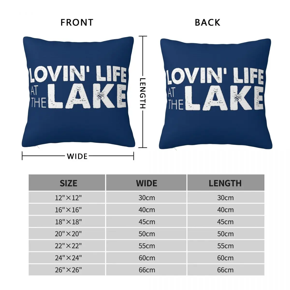 Lovin' Life At The Lake Dark Blue Square Pillowcase Polyester Linen Velvet Creative Zip Decor Pillow Case Room Cushion Cover