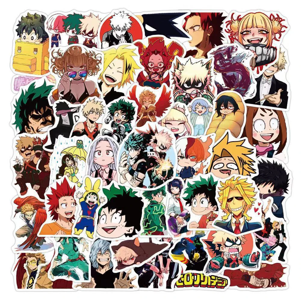 10/30/50 Stück Japanische Animation My Hero Academia Anime-Aufkleber Coole Cartoon-Aufkleber Spielzeug DIY Helm Motorrad Handy-Aufkleber Dekoration