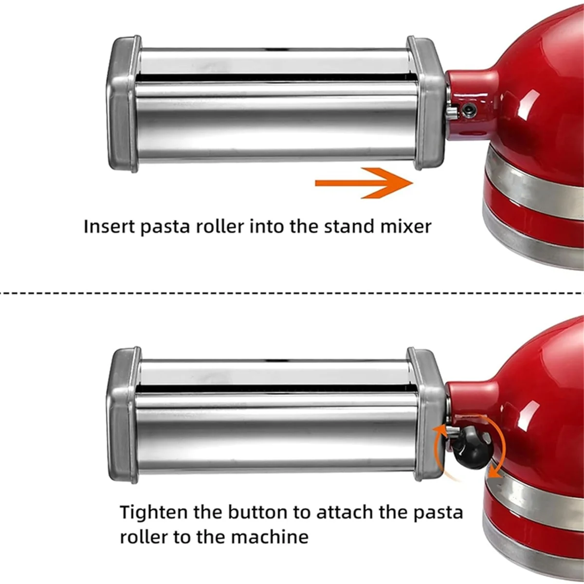 A03R Stainless Steel Pasta Roller & Spaghetti Cutter Attachment for Mixers Pressed Accessories
