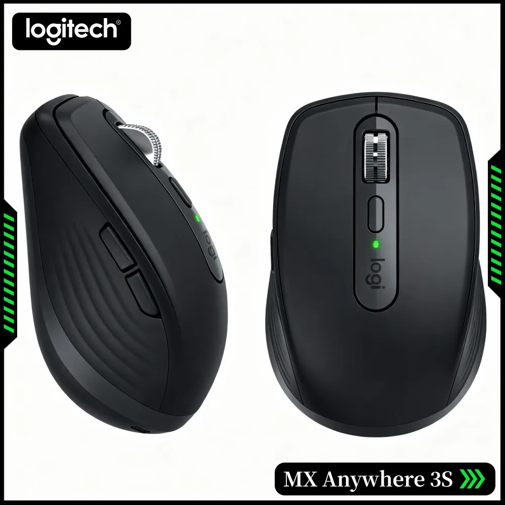 Portable MX Anywhere 3S - 8000 DPI Tracking, Compact Size, Silent Click, Perfect For Co-Stream Space & Mobile Broadcast Setup