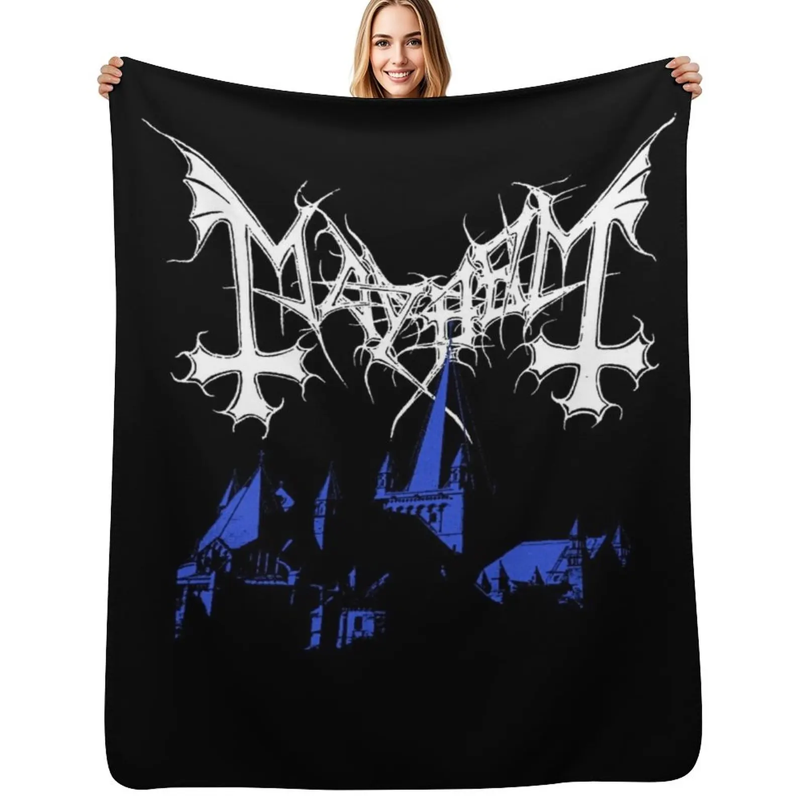 

Mayhem - Norway Band - Original Logo - Fanart De Mysteriis Dom Sathanas Throw Blanket Plaid Designers Blankets
