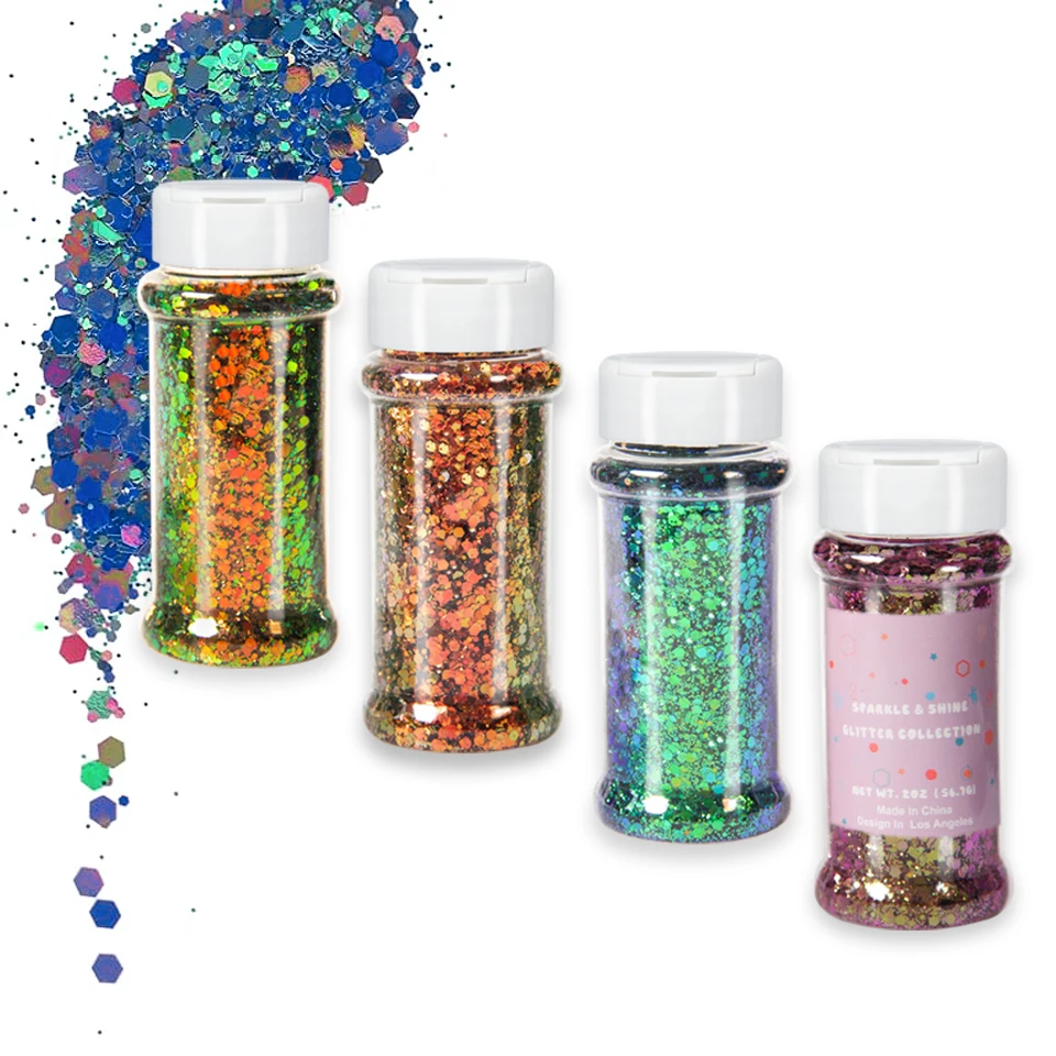 Chameleon Flakes Glitter Shaker Bottle Chunky Chameleon Glitter For Crafting DIY Party Decoration Nails Art Tumbler Epoxy Resin