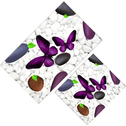 Cici Design White Stone Purple Butterflies Closet Takımı-60x100-50x60