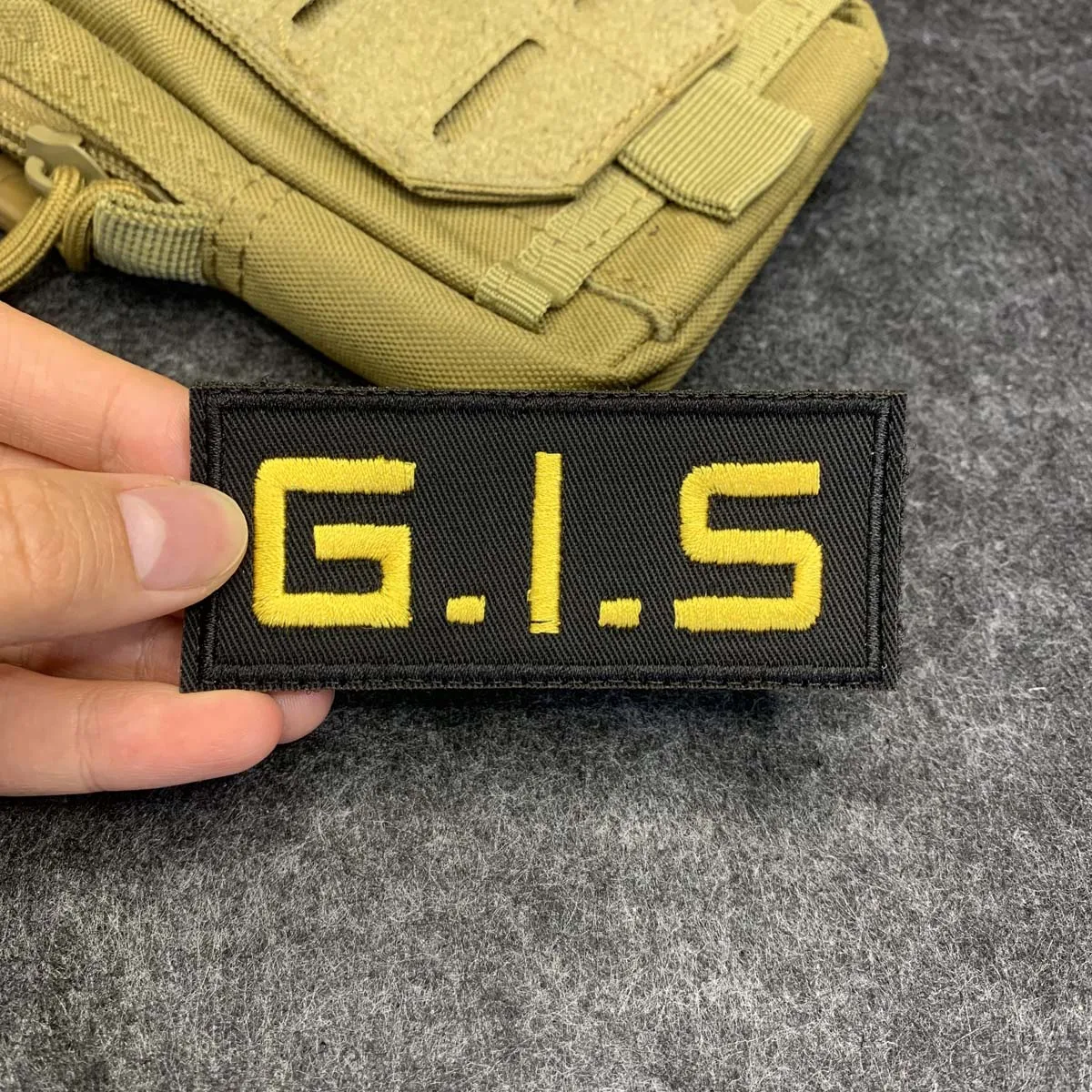 G.I.S Letter Embroidered Hook and Loop Morale Patch, Alphabet Decorative Badge for Vest Backpack Hat Jacket Accessories