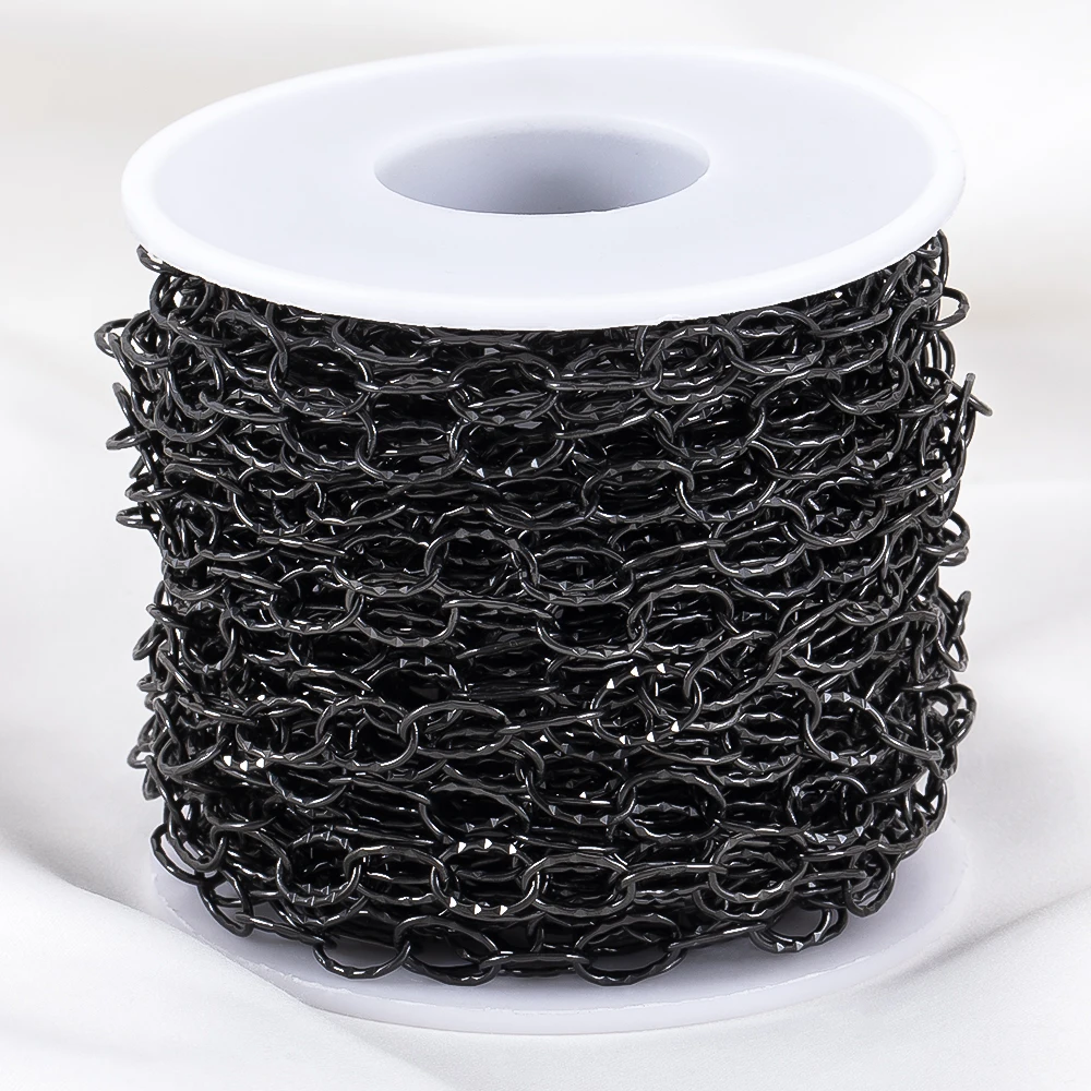 1 متر بندقية أسود اللون الفولاذ المقاوم للصدأ دائرة كبيرة تويست سلسلة تنقش ربط سلاسل ل عقد دي اي واي سوار النتائج مجوهرات #2