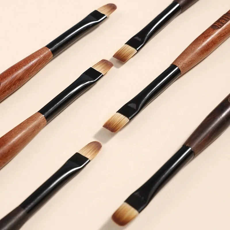 1/3/6 pezzi penna pennello per unghie acrilica per manicure in polvere manico rotondo in legno strumenti per pennelli per costruttore di gel