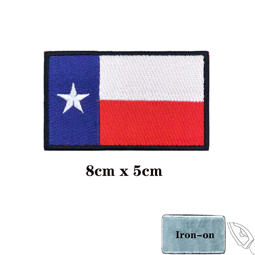 Repubblica del Texas Patch fascia da braccio ricamata Patch Hook & Loop Iron On ricamo Badge Military Stripe