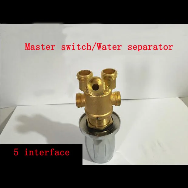 Wholesale master switch/water separator, 5 Interface shower room mixing valve chrome plated,Bathroom brass bathtub valves faucet