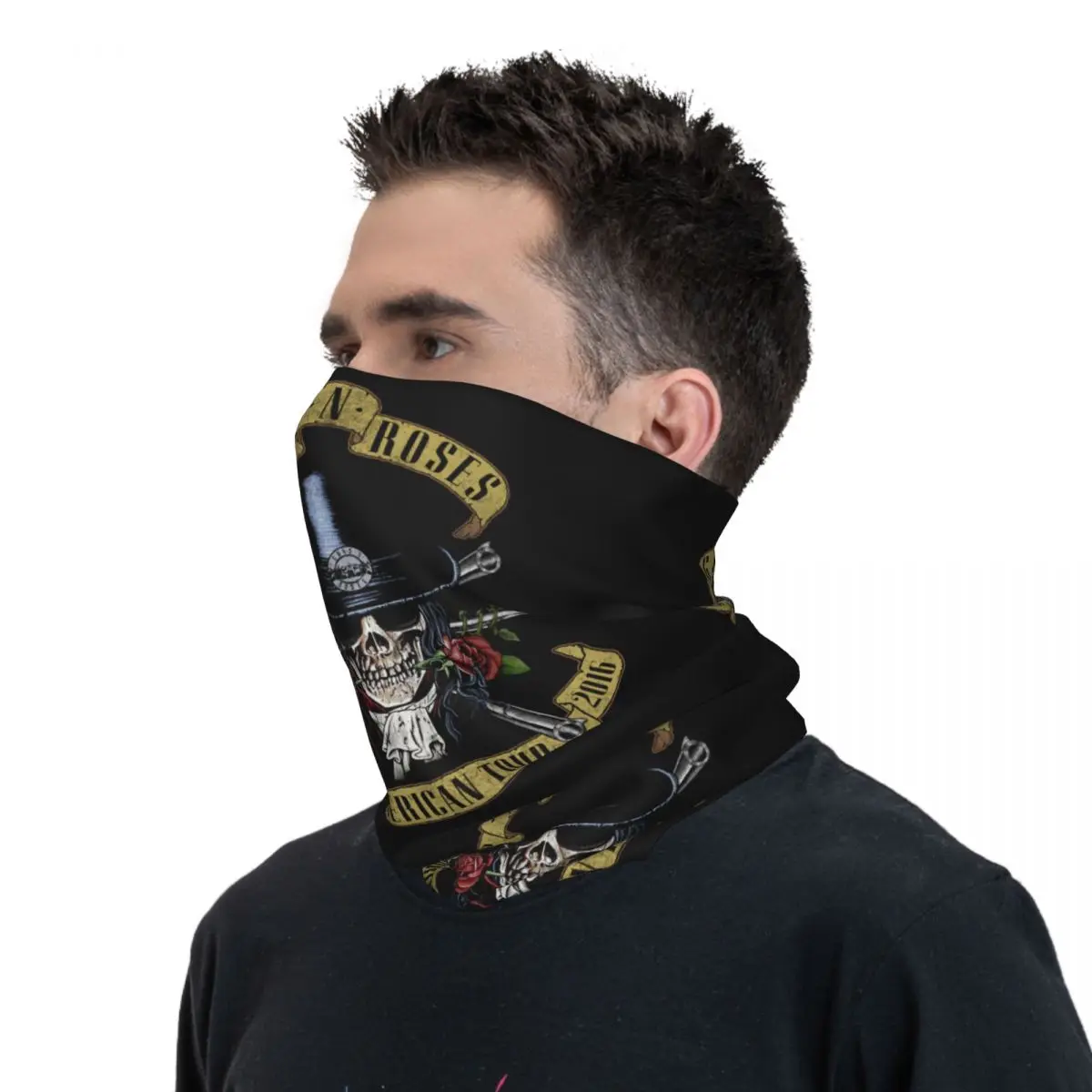 Guns N Rose GNR Logo Steampunk Music Bandana Neck Gaiter Printed Wrap Scarf Multi-use Balaclava Outdoor Sports Unisex image 4