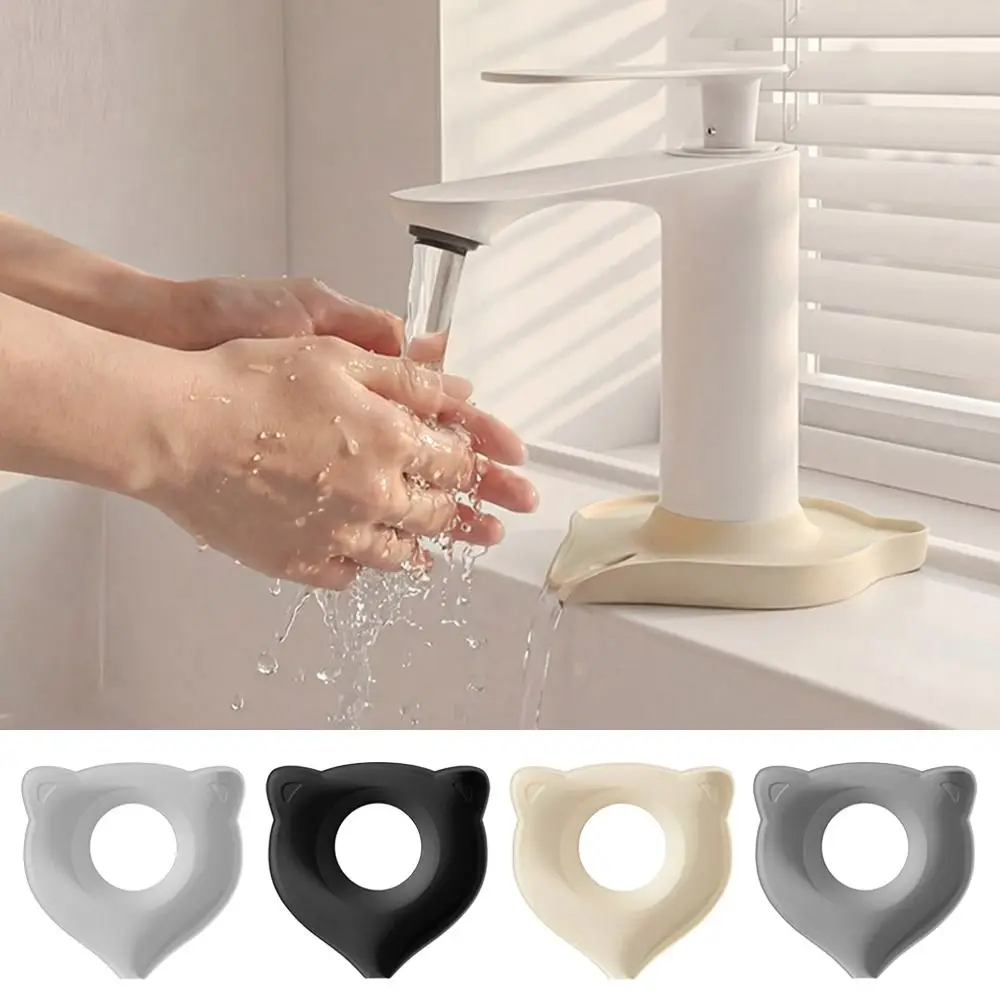 Portable Cat-Shaped Drainage Mat Silicone Multifunctional Faucet Drip Tray Quick Drainage Anti-Splash Mat Kitchen Sink