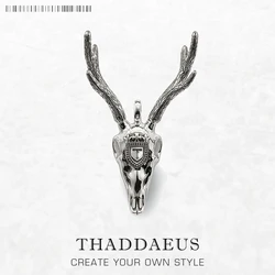 Pendants Deer Antlers Brand Punk Fashion Jewelry Europe Rebel Street 925 Sterling Silver Accessories Gift For Men