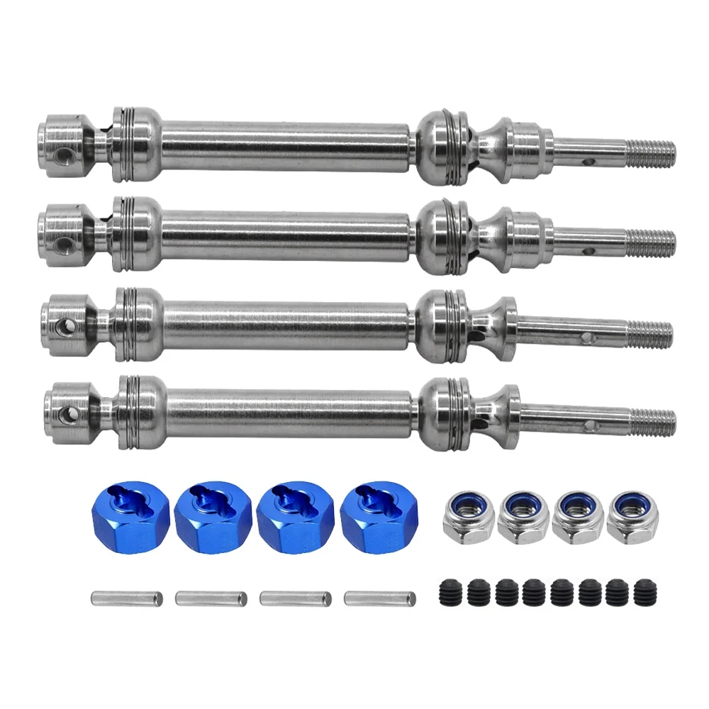 Dianteiro traseiro Drive Shaft Spline, CVD, 110-150mm, RC Car Upgrade Peças, 1/10 Traxxas Slash 4X4 Rustler Stampede VXL 4WD, 4pcs