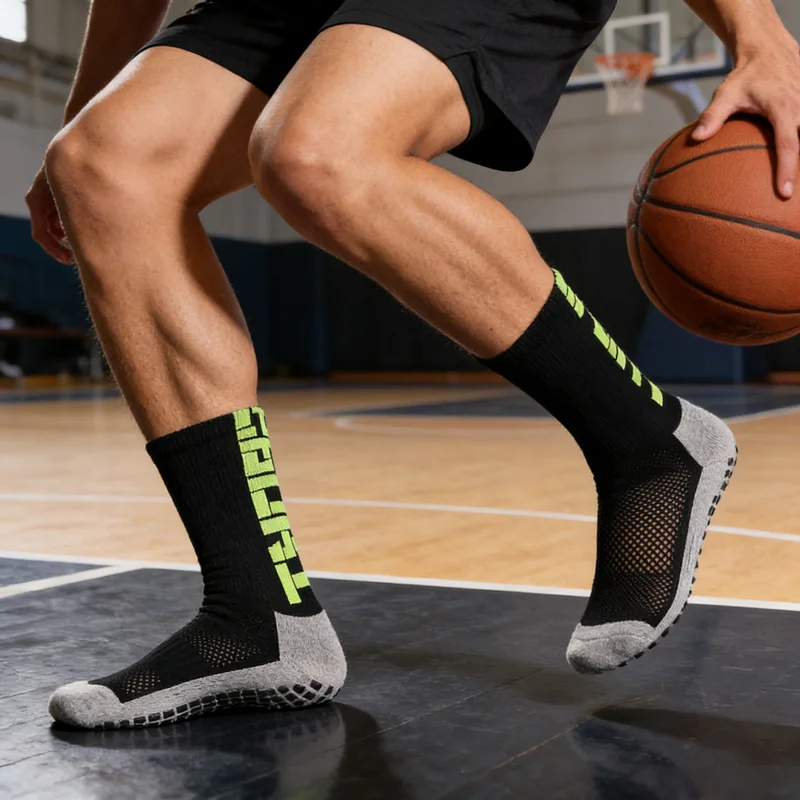

2/4/6/8 Pairs Men Women Athletic Socks Non Slip Grip Sport Football Basketball Socks Towel Bottom Breathable Shockproof