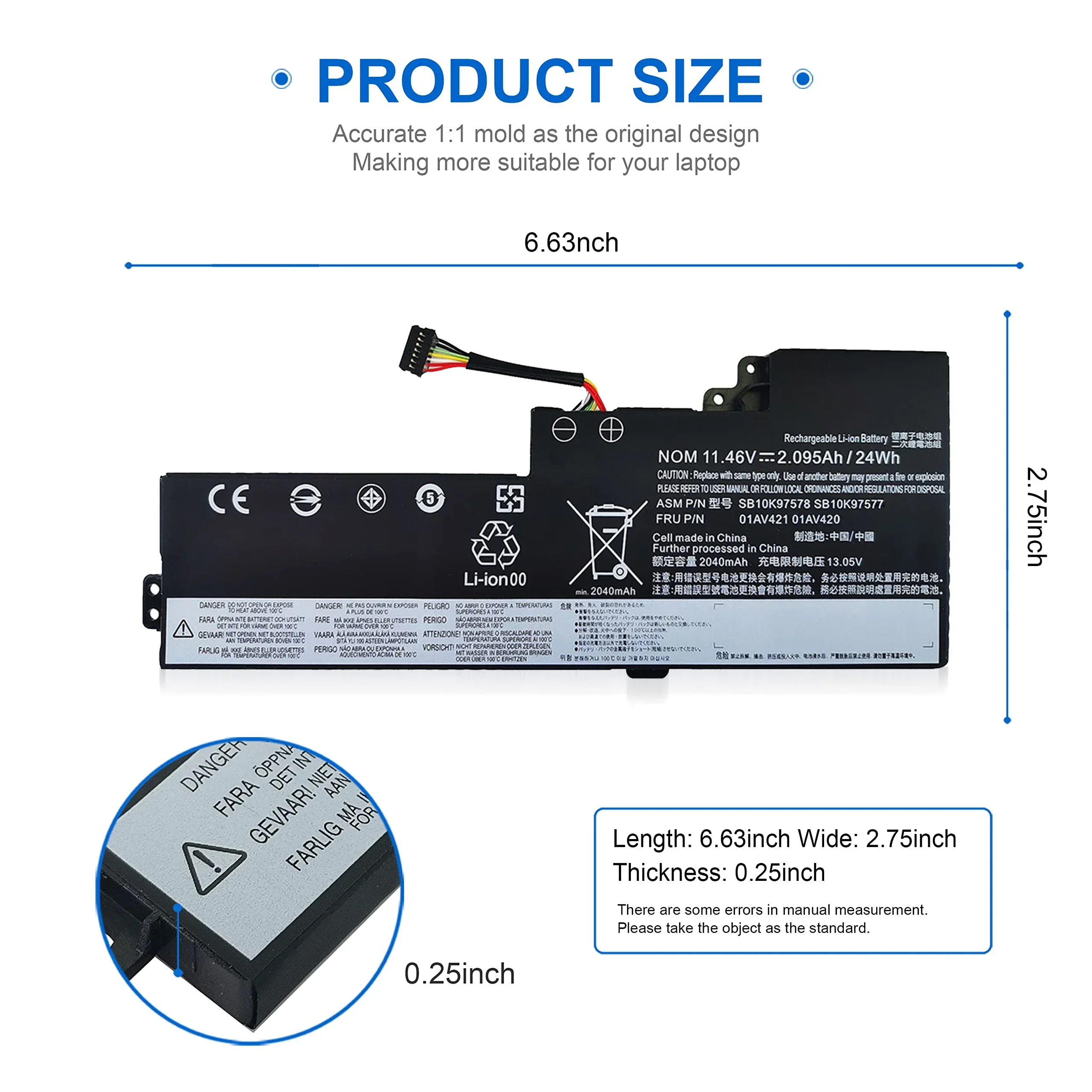 T480 T580 Laptop Battery for Lenovo ThinkPad T470 T480 A475 A485 TP25 Series Notebook for Thinkpad 01AV421 01AV419 01AV489