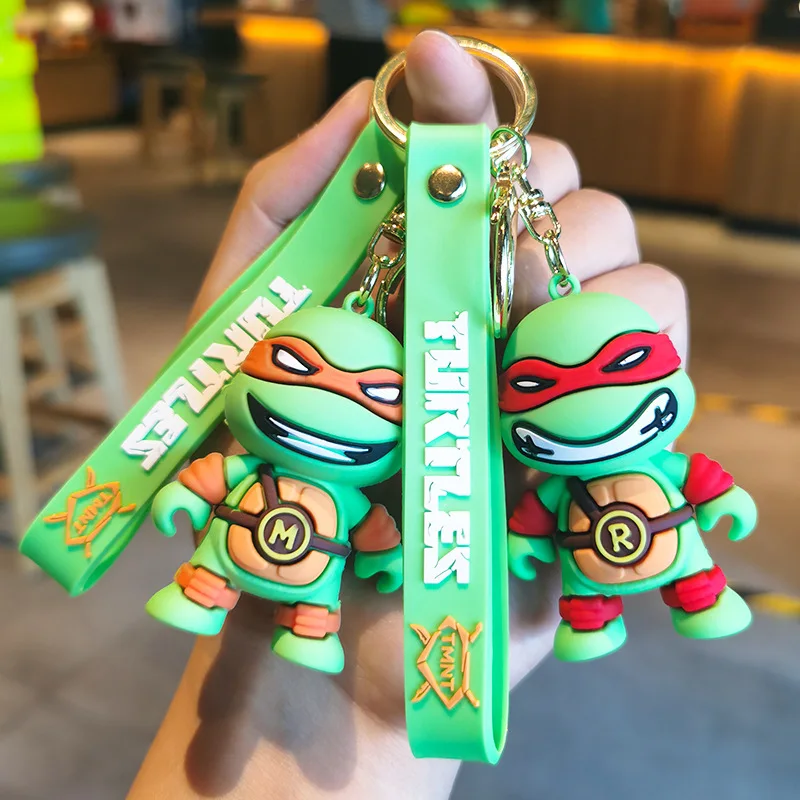 

Ninja Turtle Keychain Figurine PVC Key Ring Bag 1st Generation Turtle Keychain Y2k Fashion Toys Anime Cartoon Kawaii Cute