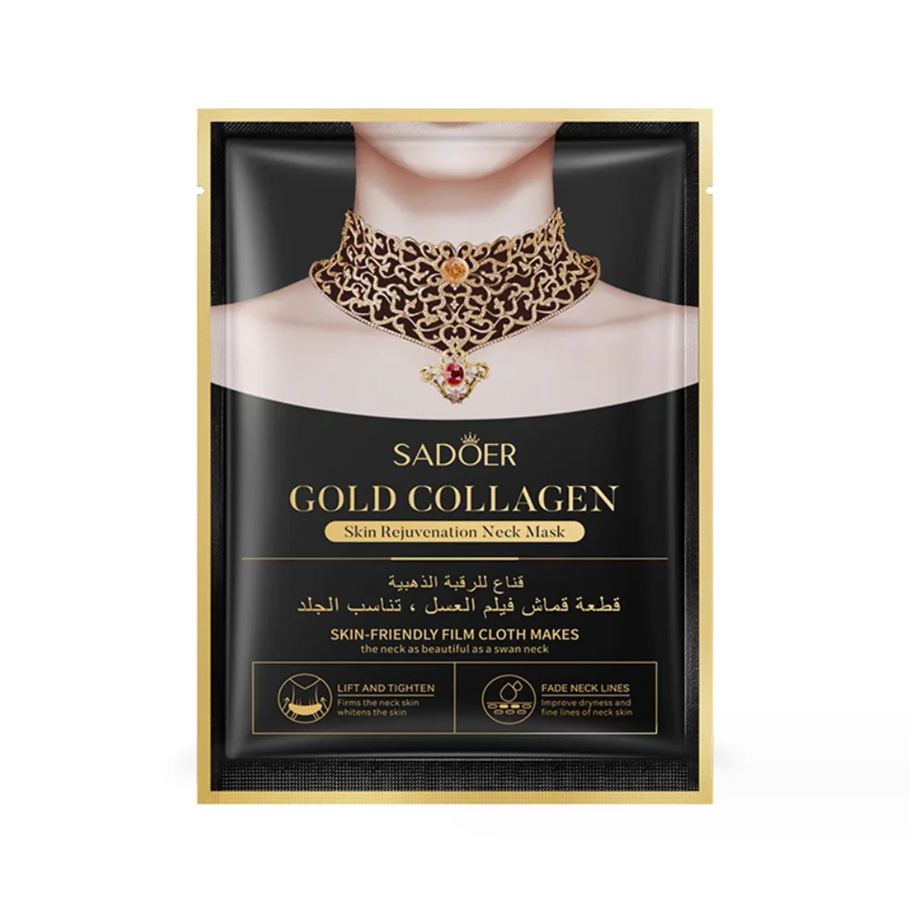 24K Gouden Collagène Nek Masker Vel Fiming Arrugas Mascarilla Crema Para Cuello Lijnen Rimpels Verwijderaar Colagen Huidverzorging Koreaans