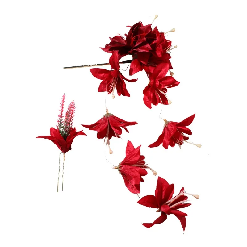 مشبك شعر على شكل زهرة بيضاء حلوة مصنوع يدويًا على الطراز الوطني غطاء رأس على شكل زهرة مقلدة