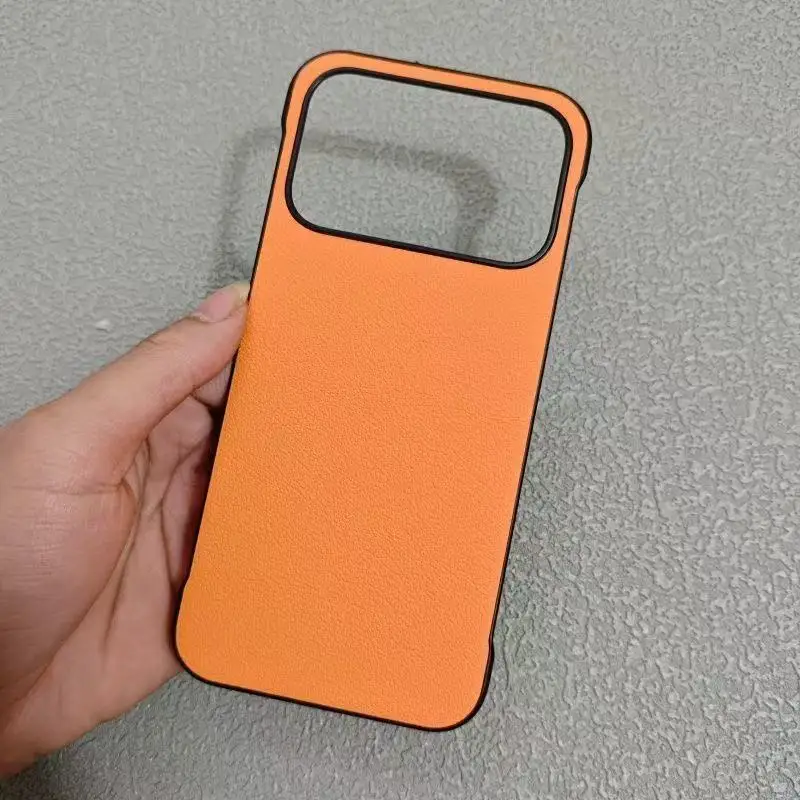 حافظة لهاتف POCO F8 Ultra Pro بسيطة بلون سادة بدون إطار من الجلد النباتي PC صديقة للبشرة ومقاومة للسقوط لهاتف POCO F 8 Ultra Funda