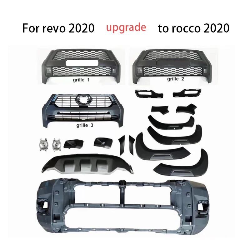 GELING accessories body kits front bumper grille fender flares for Toyota hilux revo 2020 upgrade to rocco 2020