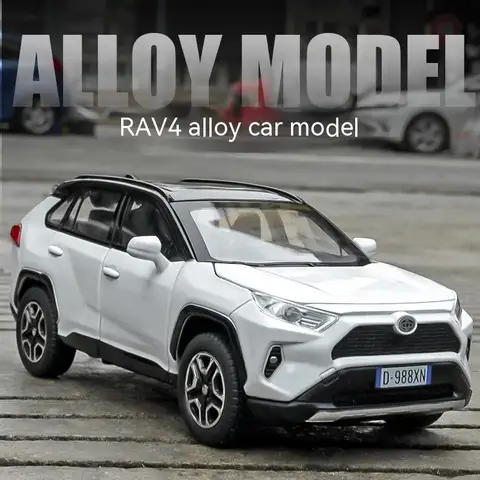 1:32 Diecast RAV4 Car Model - Lights, Sound, Steering! Perfect Kids' Birthday Gift.Off-Road Tundra Truck Toys Ideal for Kids