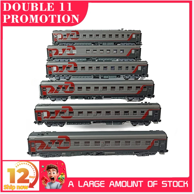 HERIS HO RZD 1/87 Train Model Russian International Train Sleeping Car Dining Car Attendant Compartment Train Model Set