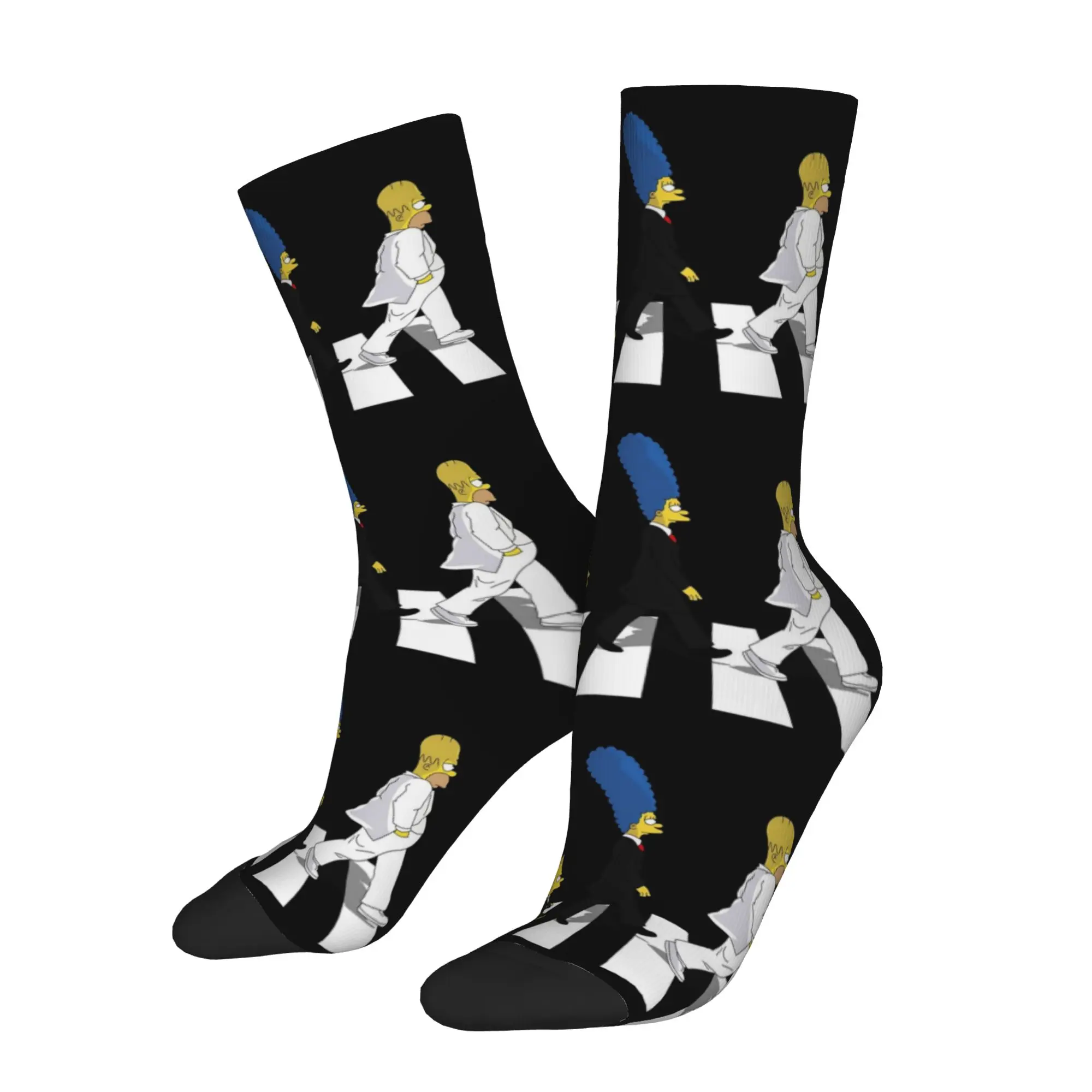 Autumn Winter Fashion Men's Women's Cartoon S-Simpsons Socks  Non-slip Soccer Socks