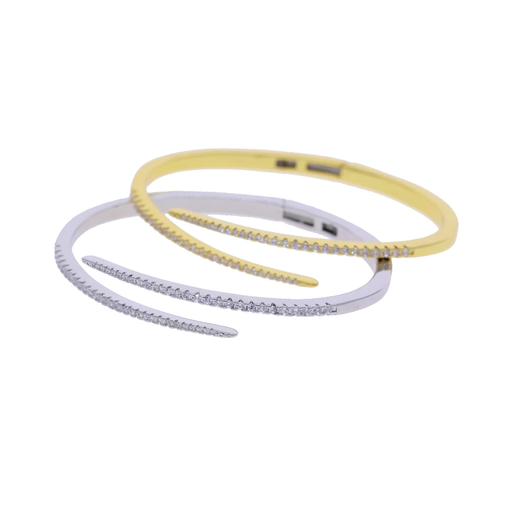 2026 Neues Klassisches Funkelndes Kubisches Zirkonium CZ Offenes Armband für Damen Modischer Beliebter Schmuck Geschenk für Party Hochzeit – Detail 2