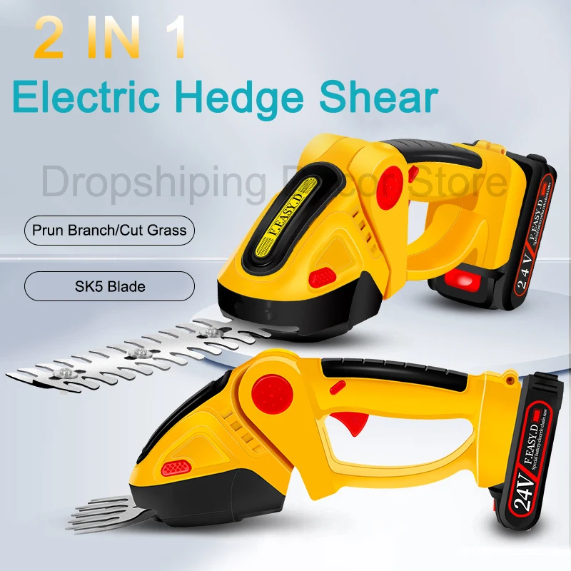 

2 в 1 электрический триммер для живой изгороди, беспроводной ручной нож для прополки, секатор, кустарник, садовый инструмент для Makita, литиевая батарея 18 В