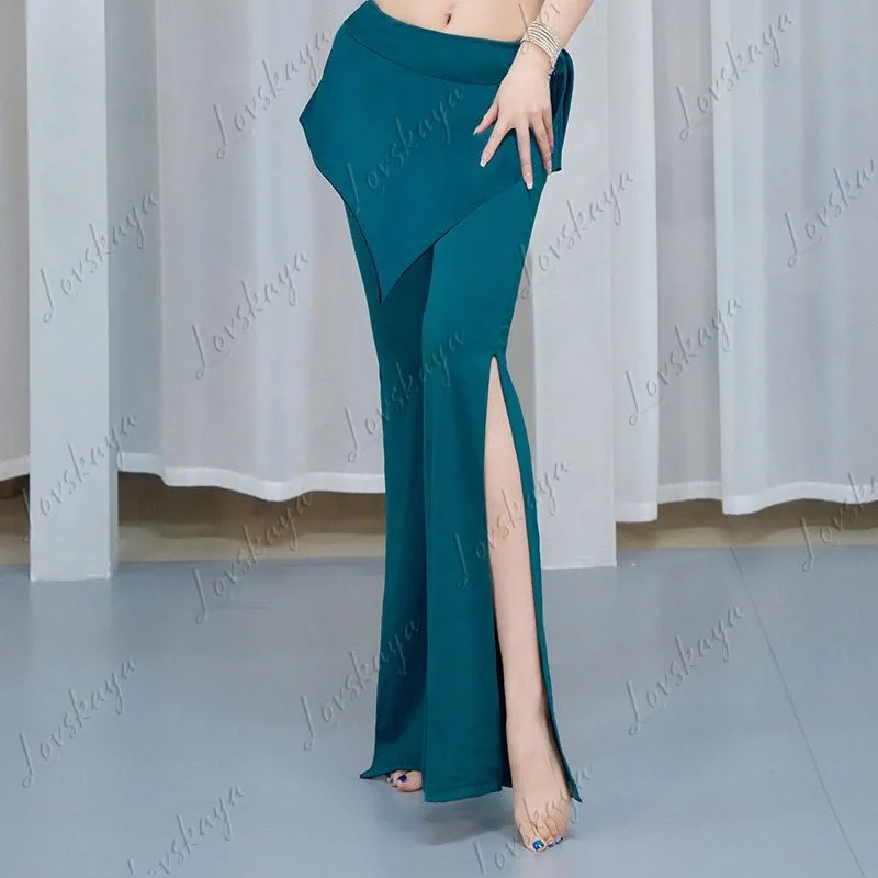 

Belly Dance Suit New Split-ended Flared Pants Irregular Hip Towel Elastic Dance Suit Practice Pants