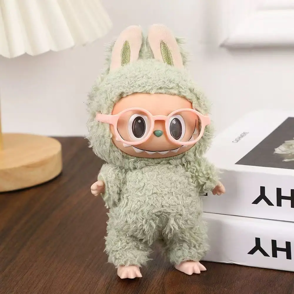 for 17cm labubu Glasses 6.5cm Transparent Plastic Glasses For 1/8 1/6 1/4 BJD for Labubu MSD SD Plush for EXO Doll sunglasses