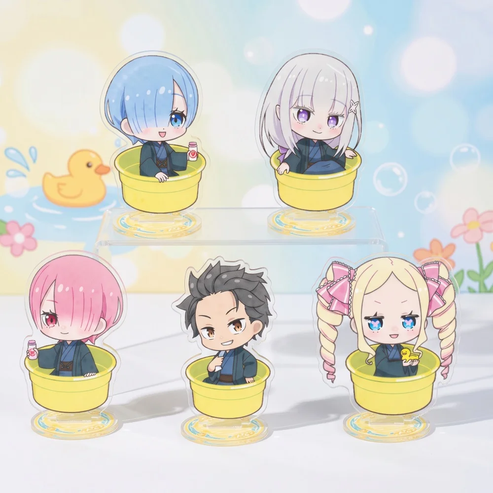 Re Zero Anime Figure 10cm Acrylic Stand Beatrice Emilia Rem Ram Natsuki Subaru Room Decor Desk Ornament Cosplay Gift Keychain