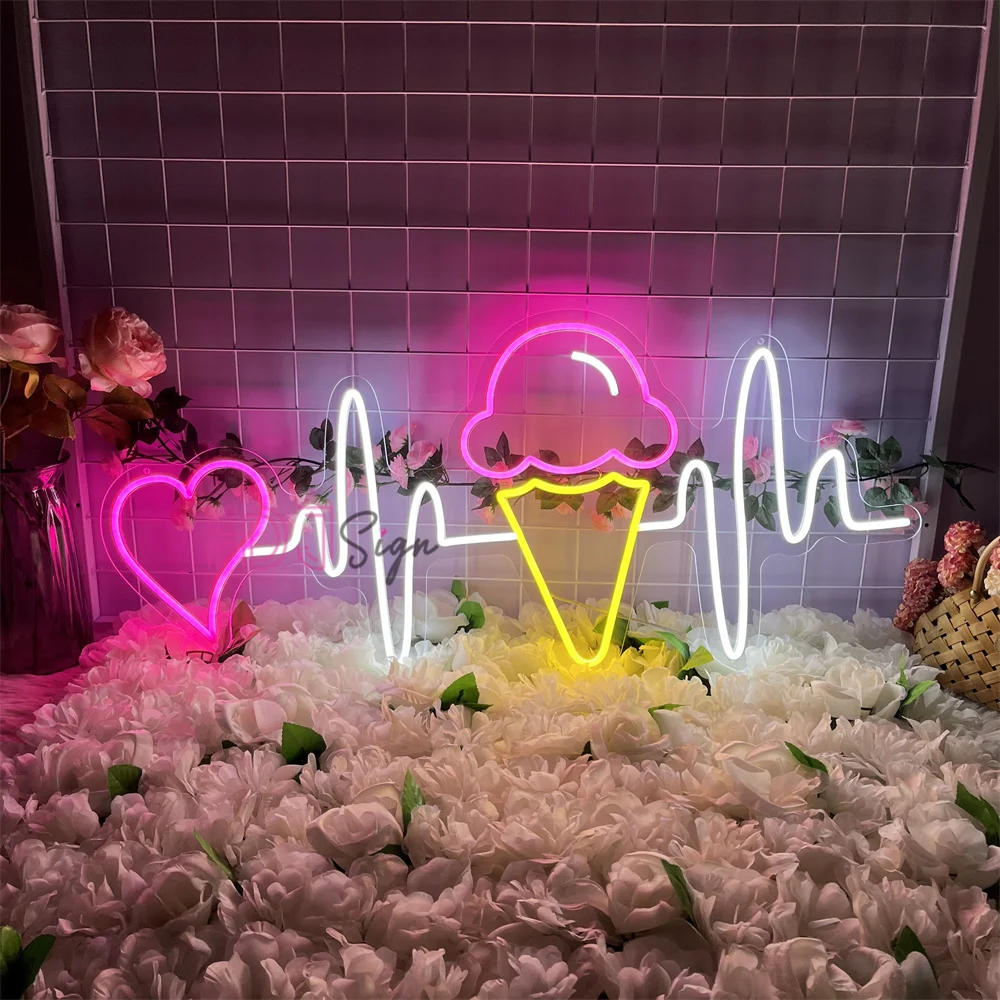 

Ice Cream Neon Sign Led Wall Decor Ice Cream Shop Neon Light Birthday Christmas Party Bar Drink Shop Wall Decor Business Signs