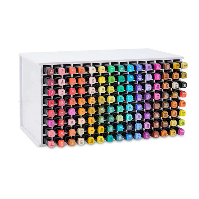

A83I-Art Marker Desk Organizer For 72 Markers, Multi-Use Storage Rack For Watercolour Brushes And Pens