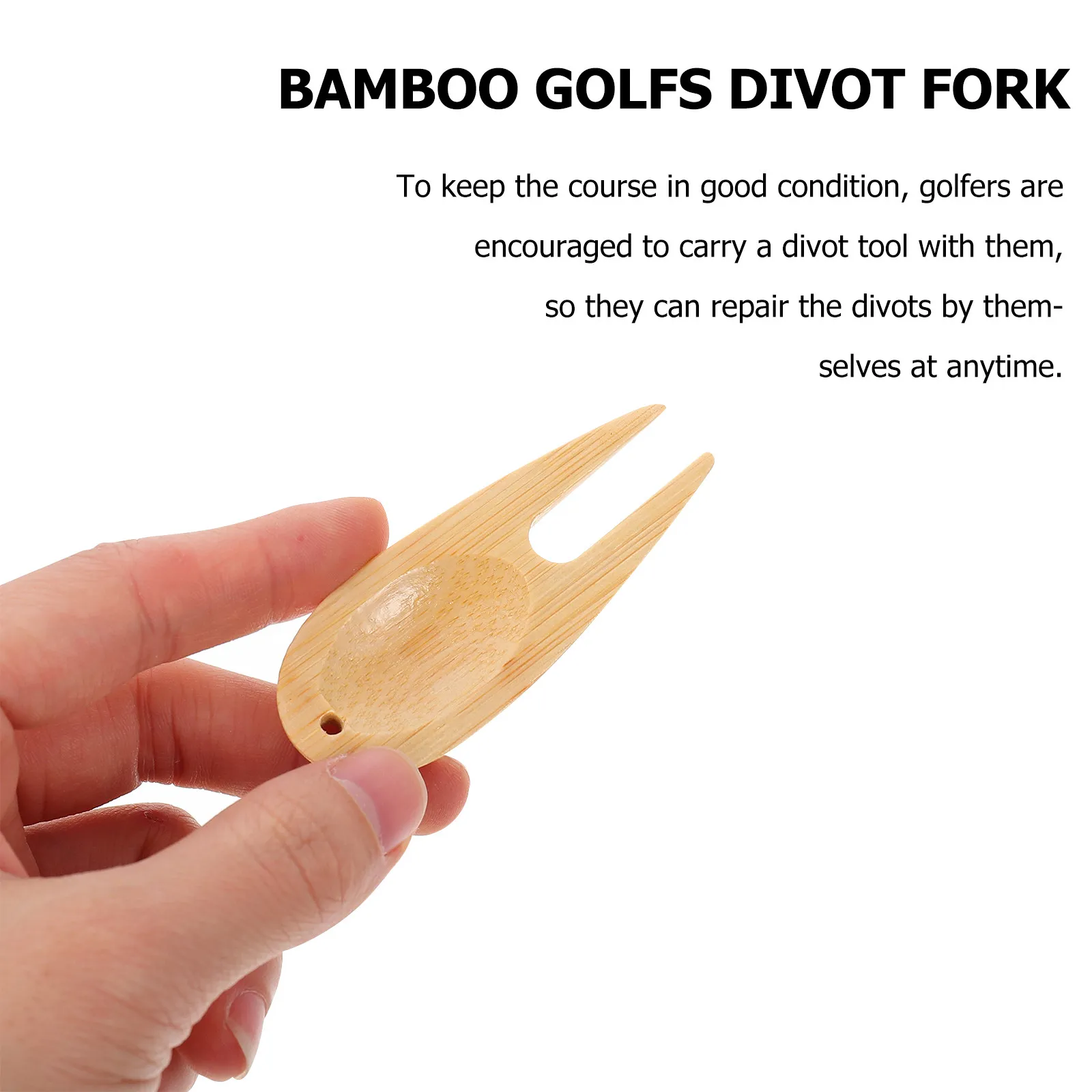 10Pcs Bamboo Golfs Divot Tool Lightweight Divot Fork Golf Course Grass Repair Greens Care Tool Golfs Accessories