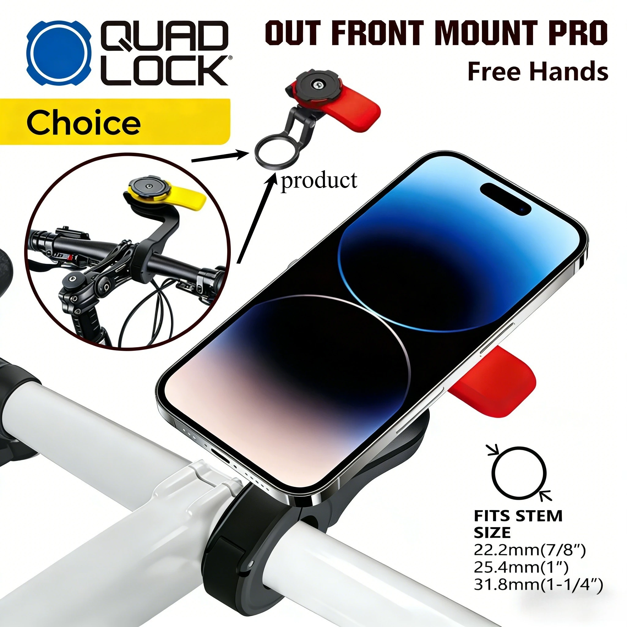 

Универсальное крепление для телефона на велосипеде на мотоцикле — противоударный держатель на руль для телефонов iPhone Android с диагональю 4–7,2 дюйма