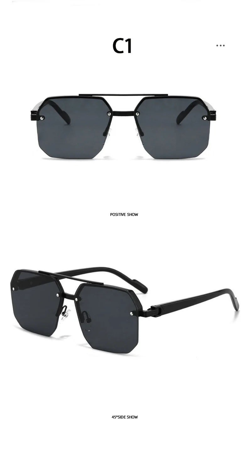2026 Neue Sonnenbrille für Damen und Herren, Modische Vielseitige UV400-Sonnenbrille, Hochwertige Halbrahmen-Sonnenbrille, Unisex mit Doppelbalken-Design – Detail 7
