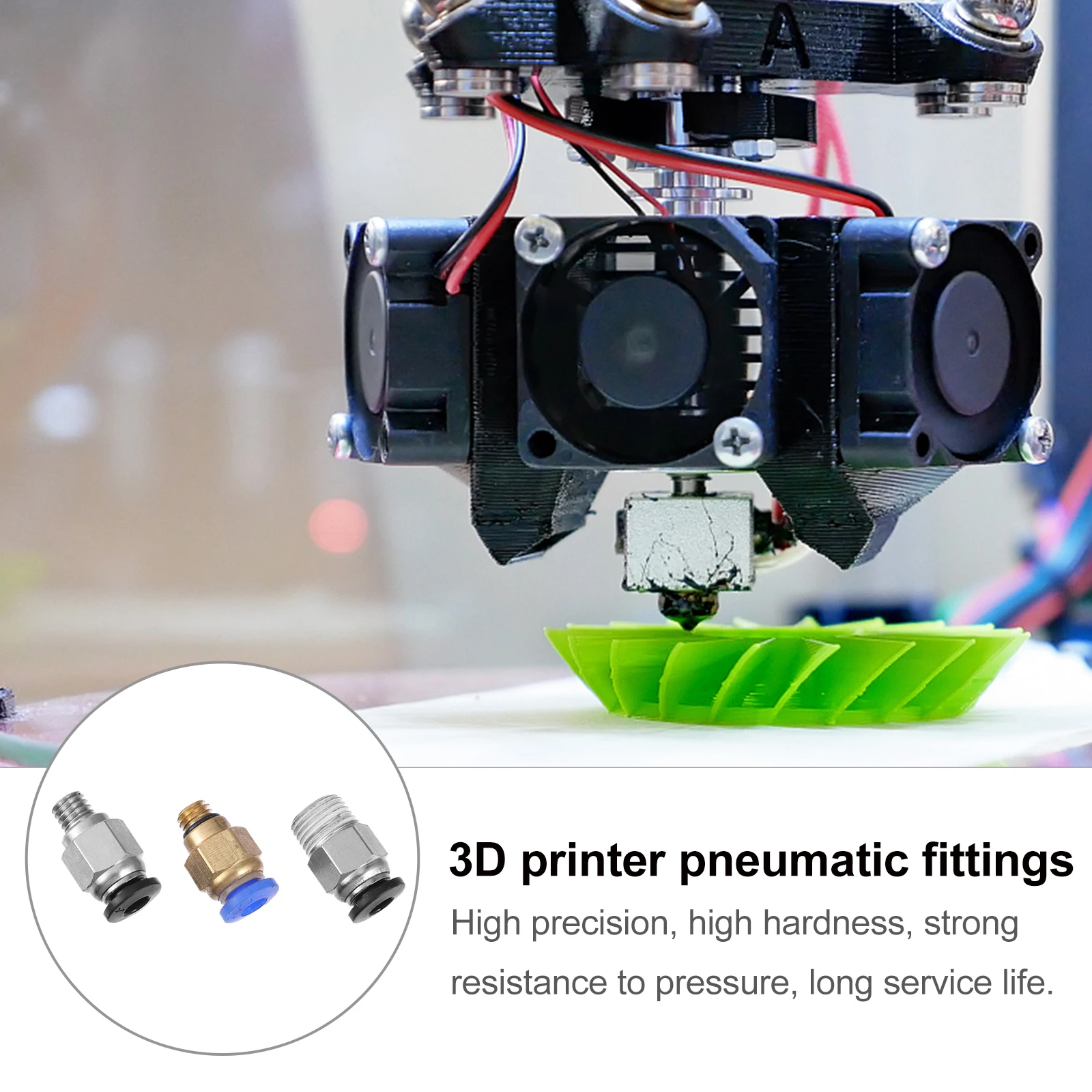 

12Pcs 3D Printer Pneumatic Fittings Metal Quick Connector Adapter High Pressure Resistant Wearproof Air Fitting Tool