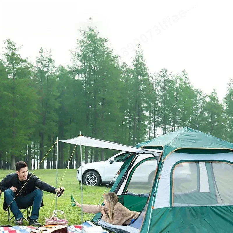 Tent Outdoor Folding Portable Camping Vinyl Canopy Family Automatic Park Rainproof Party Picnic