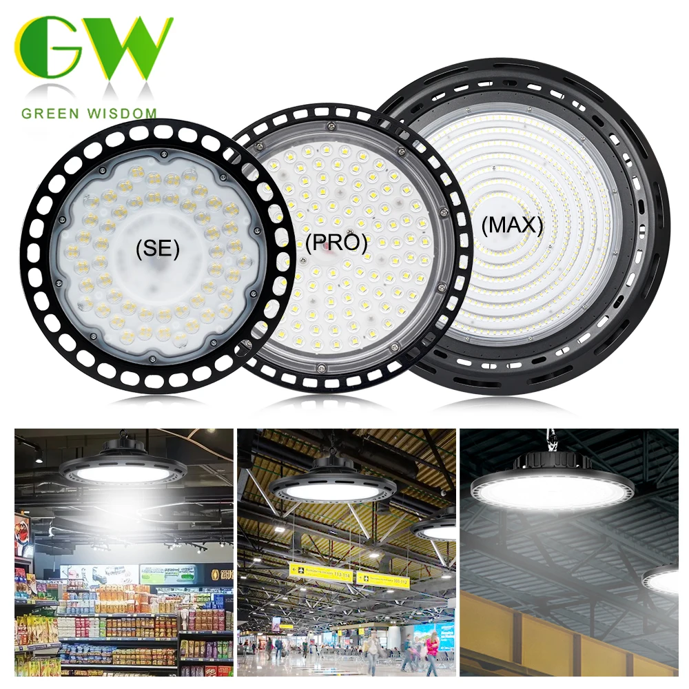 100/200/400W AC220V Super Bright UFO LED High Bay Light Waterproof Commercial Industrial Lights for Outdoor Indoor Pendent Lamp