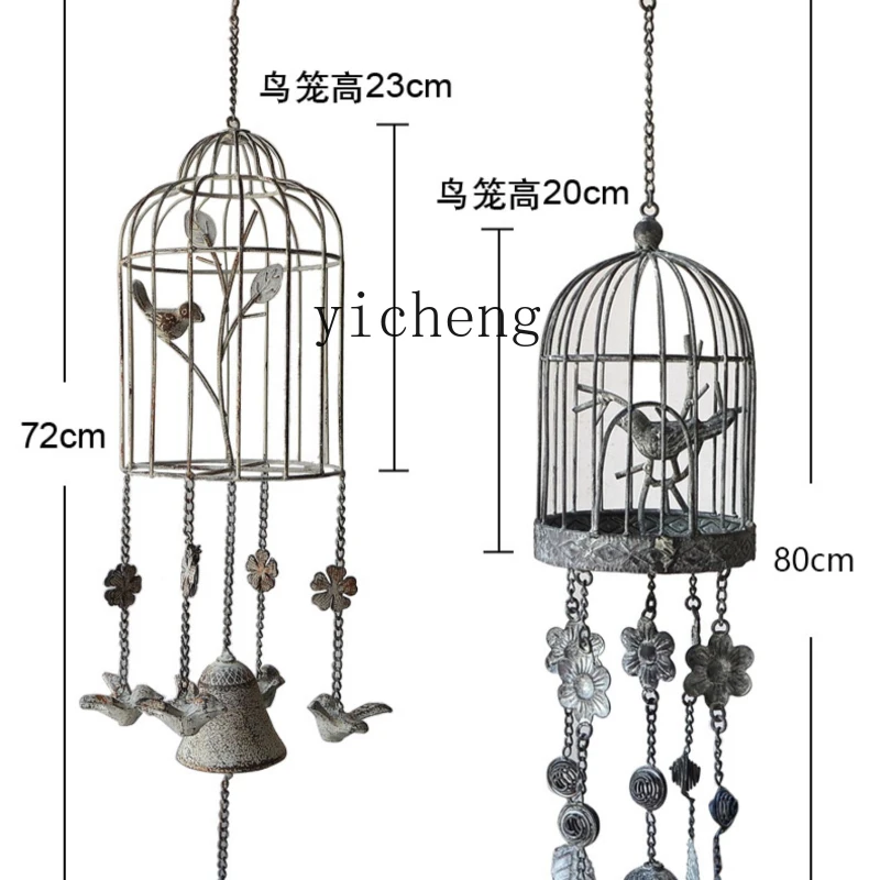 

RWJ Bird Cage Wind Chimes Grocery Pendant Courtyard Villa Balcony Country Yard Decoration