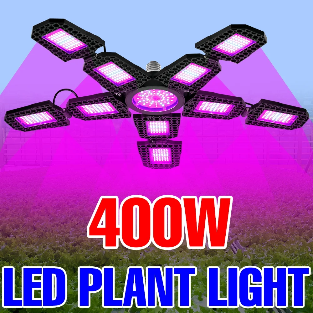 

400W E27 LED Grow Light Bulb Full Spectrum Plant Hydroponics Lamp AC100-277V For Indoor Greenhouse Cultivation Vegetables Cactus