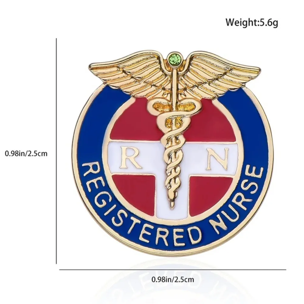1PC Nurse Enamel Brooch Pins Caduceus Round Medical Lapel Badge Jewelry Gift for Doctor Nurse Medicine Student